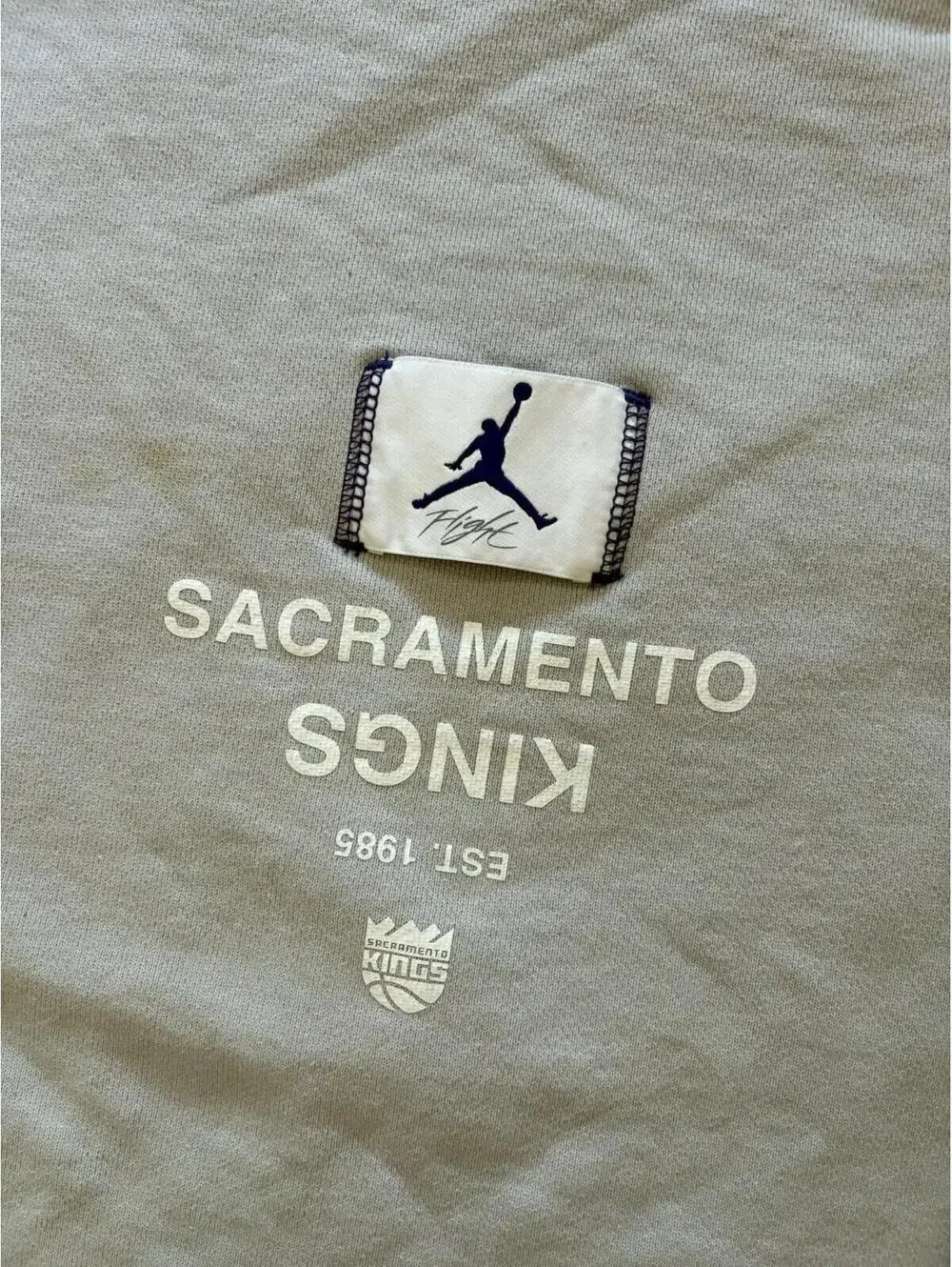 Air Jordan Flight Sacramento Kings Gray Crewneck Nike NBA Men’s Size 2XL - USED